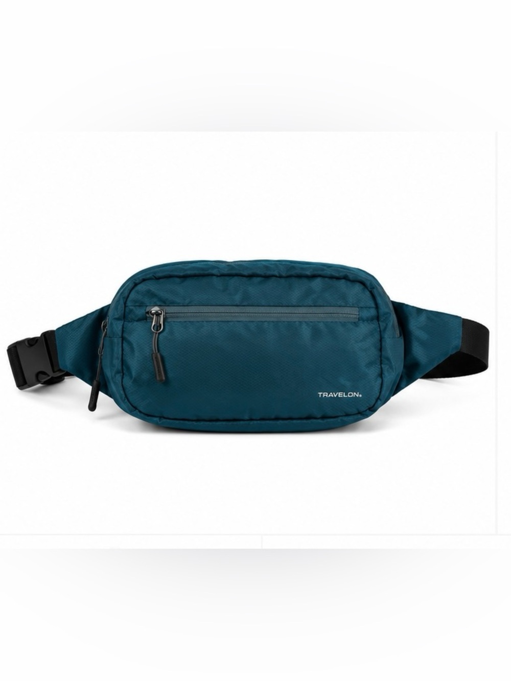 Travelon Teal Lightweight Belt Bag / Fanny Pack Crossbody with Front Zip Pocket - Picture 2 of 5